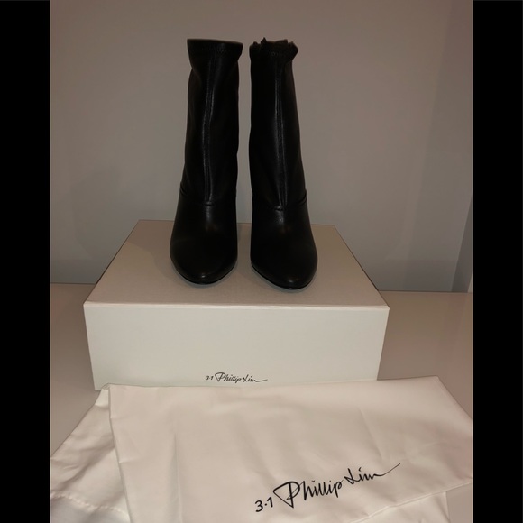 SOLD!!  PHILLIP LIM Kyoto Leather Black 10 40.5 - Picture 4 of 7